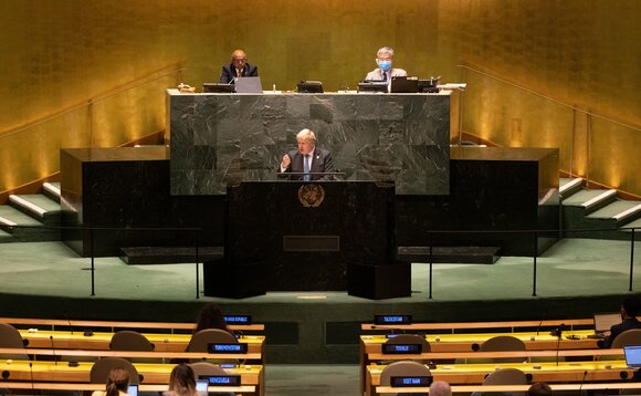 Boris Johnson delivered his speech to fellow world leaders at the UN General Assembly in New York yesterday Credit: Downing Street Boris Johnson delivered his speech to fellow world leaders at the UN General Assembly in New York yesterday Credit: Downing Street