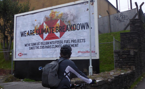 Spoof HSBC ad campaign by activist group Brandalism slams bank's climate record | Credit: Matt Bonner Spoof HSBC ad campaign by activist group Brandalism slams bank's climate record | Credit: Matt Bonner