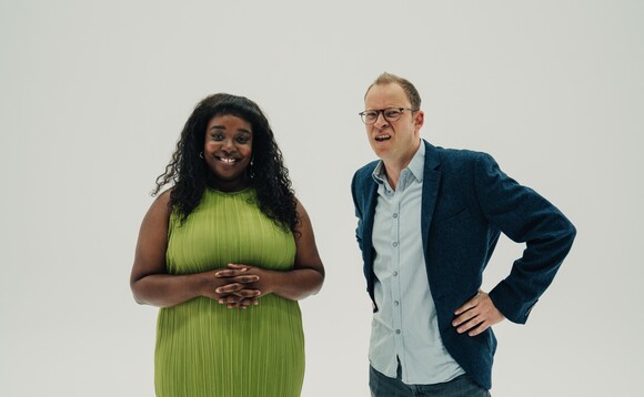 Lolly Adefope (left) and Robert Webb (right) to star in green pension short film series | Credit:Make My Money Matter Lolly Adefope (left) and Robert Webb (right) to star in green pension short film series | Credit:Make My Money Matter